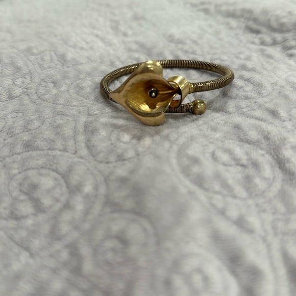 Vintage Art Deco FORSTNER Calla Lily Bracelet Snake Coil Omega Wrap - Picture 5 of 8
